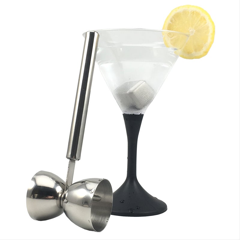 i Kito Double Jigger Stainless Steel Cocktail Measuring Cup with Handle - Image 1